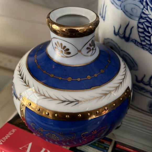 •VINTAGE FRENCH BLUE BOUDOIR PARISIAN BEDSIDE DECOR TRINKET DISH• - Picture 7 of 15